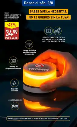 ALDI TROPHY Luz de emergencia V16 con geolocalización oferta