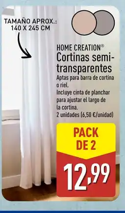 ALDI HOME CREATION Cortinas semi- transparentes oferta