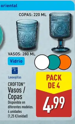 ALDI CROFTON Vasos Copas oferta
