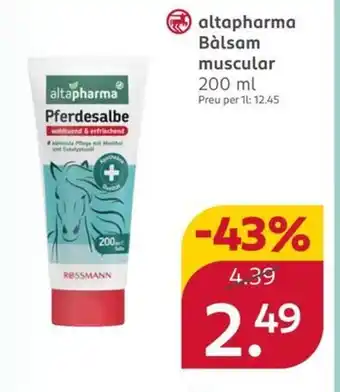 Rossmann ALTAPHARMA Balsam muscular oferta