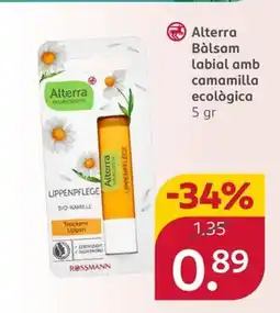 Rossmann ALTERRA Bàlsam labial amb camamilla ecològica oferta