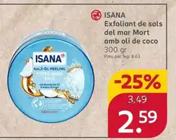 ISANA Exfoliant de sals del mar Mort amb oli de coco