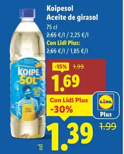 Lidl KOIPESOL Aceite de girasol oferta