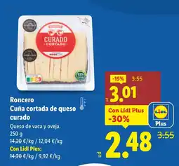 Lidl RONCERO Cuña cortada de queso curado oferta