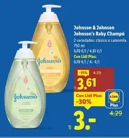Lidl JOHNSON baby champú oferta