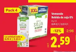 Lidl VEMONDO Bebida de soja 0% oferta