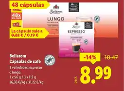 Lidl BELLAROM Cápsulas de café oferta