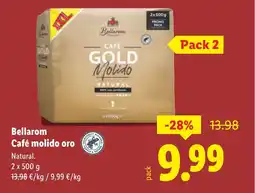Lidl BELLAROM Café molido oro oferta