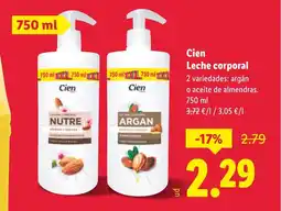 Lidl CIEN Leche corporal oferta
