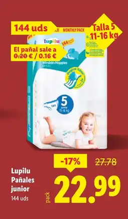 Lidl LUPILU Pañales junior oferta