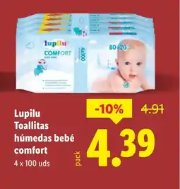 Lidl LUPILU Toallitas húmedas bebé comfort oferta