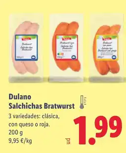 Lidl DULANO Salchichas Bratwurst oferta