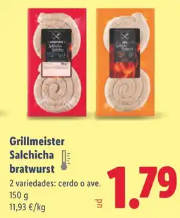 Lidl Grillmeister Salchicha bratwurst oferta
