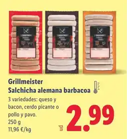 Lidl Grillmeister Salchicha alemana barbacoa oferta