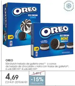 Supermercados Plaza OREO Sándwich helado de galleta oreo o conos oferta