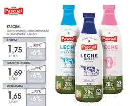 Supermercados Plaza PASCUAL Leche entera, semidesnatada o desnatada oferta