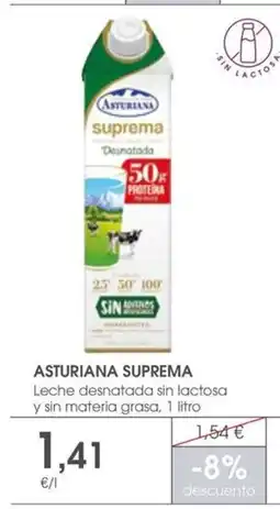 Supermercados Plaza ASTURIANA SUPREMA Leche desnatada sin lactosa y sin materia grasa oferta