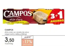 Supermercados Plaza CAMPOS Atún claro en aceite de oliva virgen extra oferta