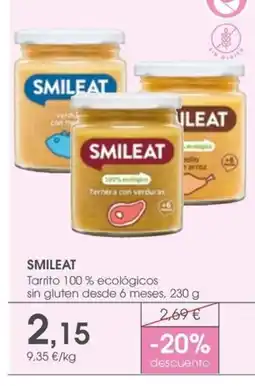 Supermercados Plaza SMILEAT Tarrito 100% ecológicos sin gluten desde 6 meses oferta