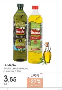 Supermercados Plaza LA MASÍA Aceite de oliva suave o intenso oferta