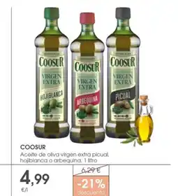 Supermercados Plaza COOSUR Aceite de oliva virgen extra picual, hojiblanca o arbequina oferta