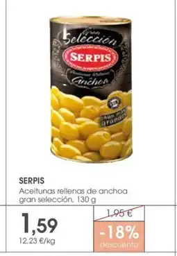 Supermercados Plaza SERPIS Aceitunas rellenas de anchoa gran selección oferta