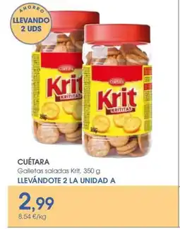 Supermercados Plaza CUÉTARA Galletas saladas Krit oferta