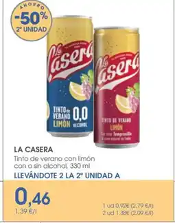 Supermercados Plaza LA CASERA Tinto de verano con limón con o sin alcohol oferta