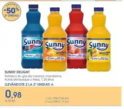 Supermercados Plaza SUNNY DELIGHT Refresco sin gas de naranja, mandarina, frutas del bosque o fresa oferta