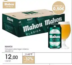 Supermercados Plaza MAHOU Cerveza rubia lager clásica oferta