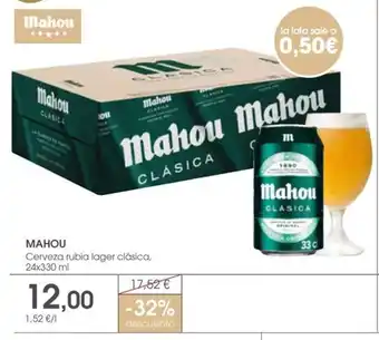 Supermercados Plaza MAHOU Cerveza rubia lager clásica oferta