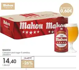 Supermercados Plaza MAHOU Cerveza rubia lager 5 estrellas oferta