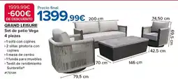 Costco GRAND LEISURE Set de patio Vega 4 piezas oferta