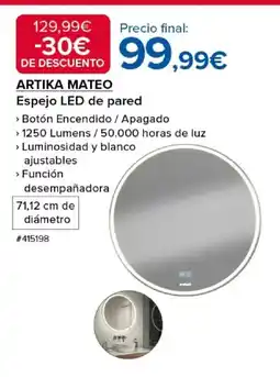Costco ARTIKA MATEO Espejo LED de pared oferta
