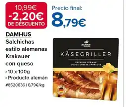 Costco DAMHUS Salchichas estilo alemanas Krakauer con queso oferta