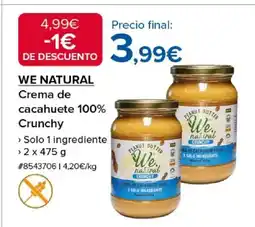 Costco WE NATURAL Crema de cacahuete 100% Crunchy oferta