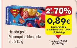 FROIZ Helado polo Menorquina blue cola oferta
