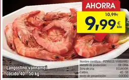 FROIZ Langostino vannamei cocido oferta