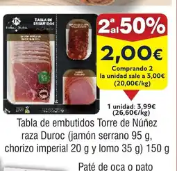 FROIZ Tabla de embutidos Torre de Núñez raza Duroc oferta