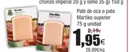 FROIZ Paté de oca o pato Martiko superior oferta