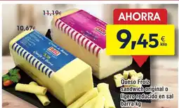 FROIZ Queso Froiz sandwich original o ligero reducido en sal barra oferta