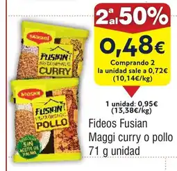 FROIZ Fideos Fusian Maggi curry o pollo oferta