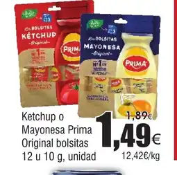 FROIZ Ketchup o Mayonesa Prima Original bolsitas oferta
