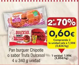 FROIZ DULCESOL Pan burguer Chipotle o sabor Trufa oferta