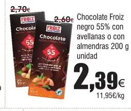 FROIZ Chocolate Froiz negro 55% con avellanas o con oferta
