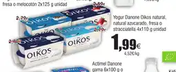 FROIZ Yogur Danone Oikos natural, natural azucarado, fresa o stracciatella oferta