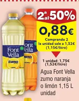 FROIZ Agua Font Vella zumo naranja o limón oferta