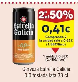 FROIZ Cerveza Estrella Galicia 0,0 tostada lata oferta