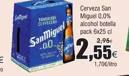 FROIZ Cerveza San Miguel 0,0% alcohol botella oferta