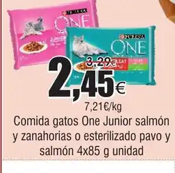 FROIZ Comida gatos One Junior salmón y zanahorias o esterilizado pavo y salmón oferta